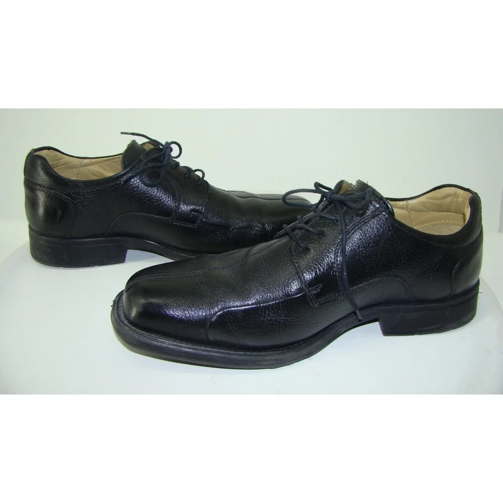 Belvedere Bay Bridge Extra Wide Black Pebble Leather Shoes MENS SZ 9 EEE C114